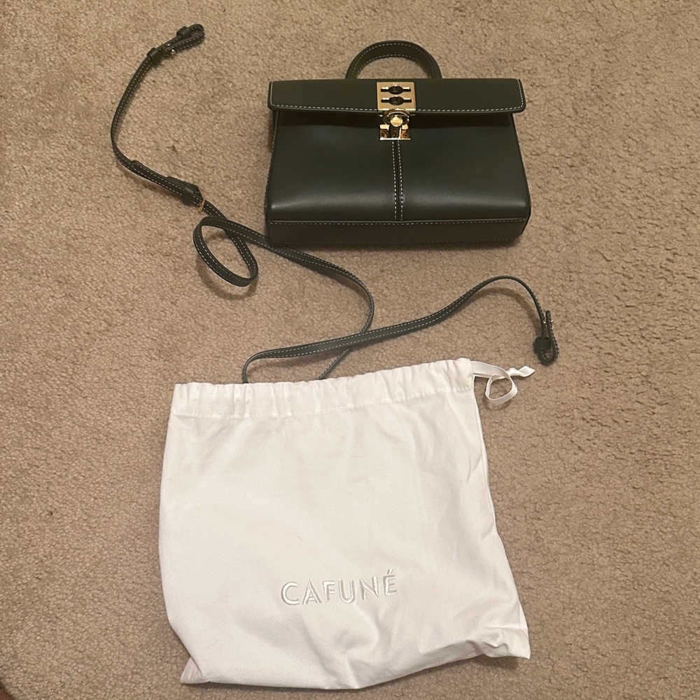 Cafuné green leather Mini Bag with Gold Hardware